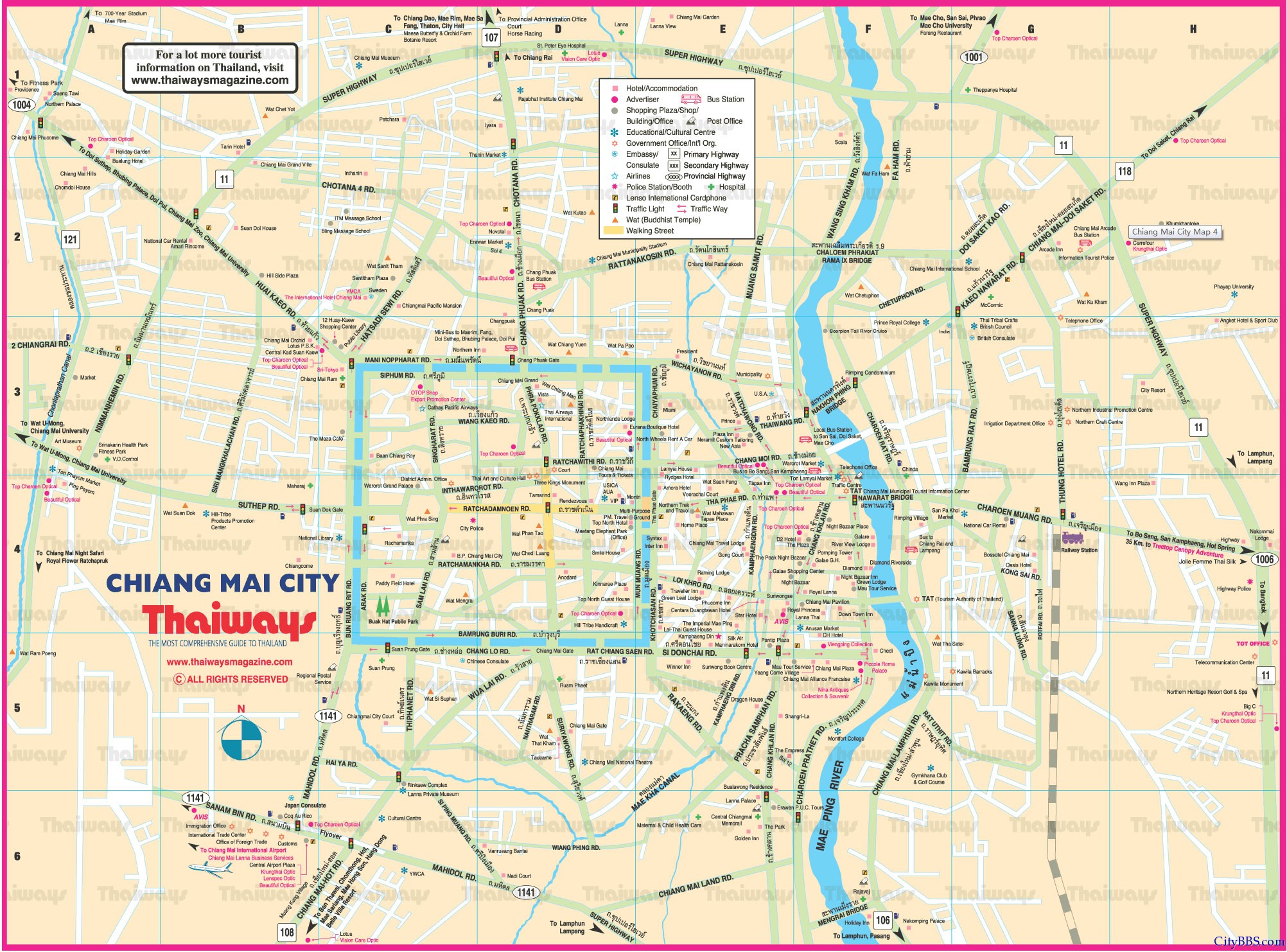 清迈地图 清迈旅游、商业、交通地图大全