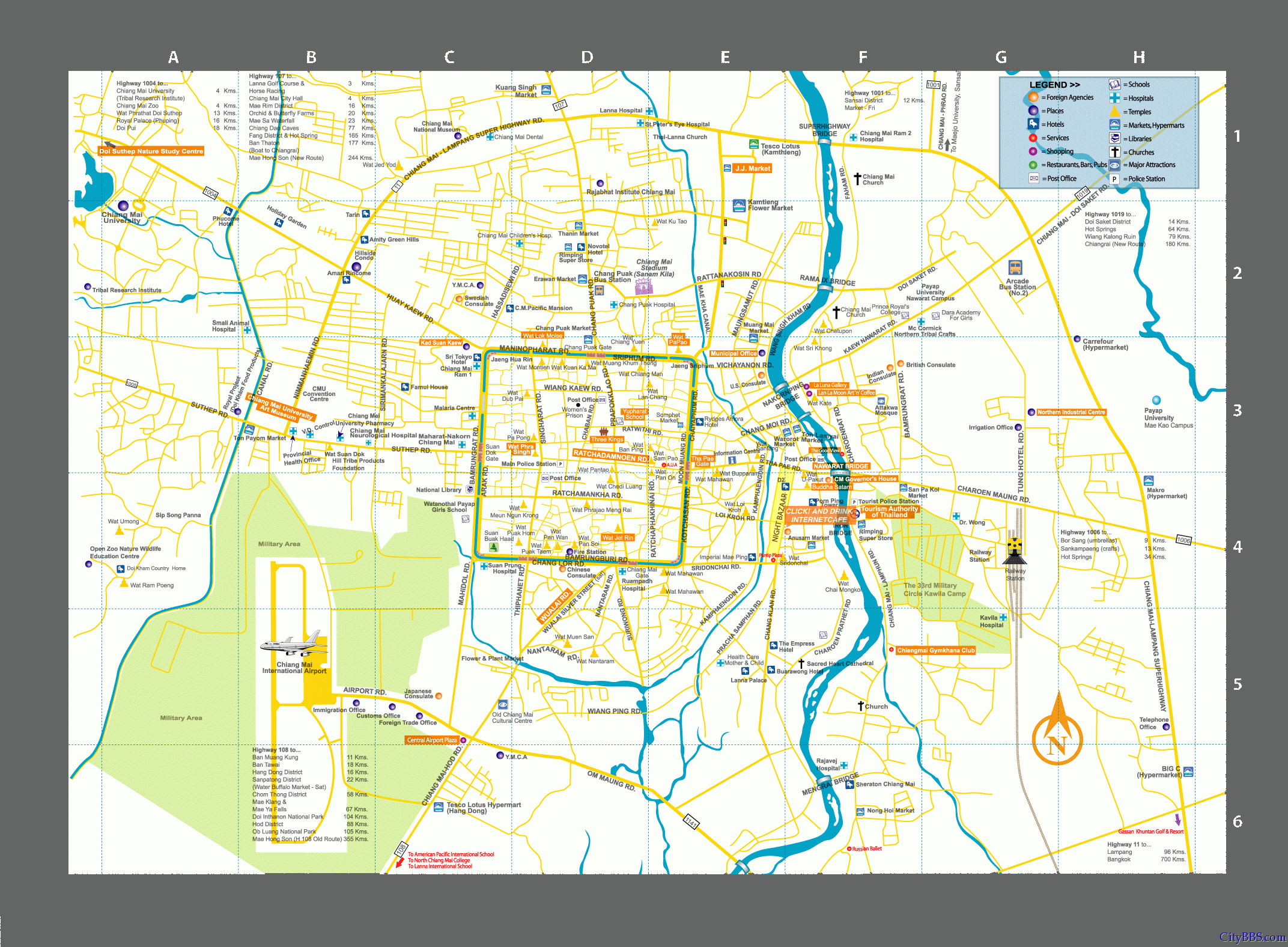 清迈地图 清迈旅游、商业、交通地图大全