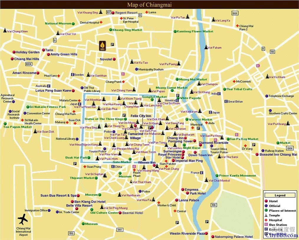 清迈地图 清迈旅游、商业、交通地图大全