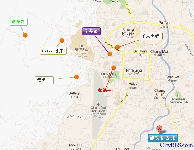 清迈地图 清迈旅游、商业、交通地图大全