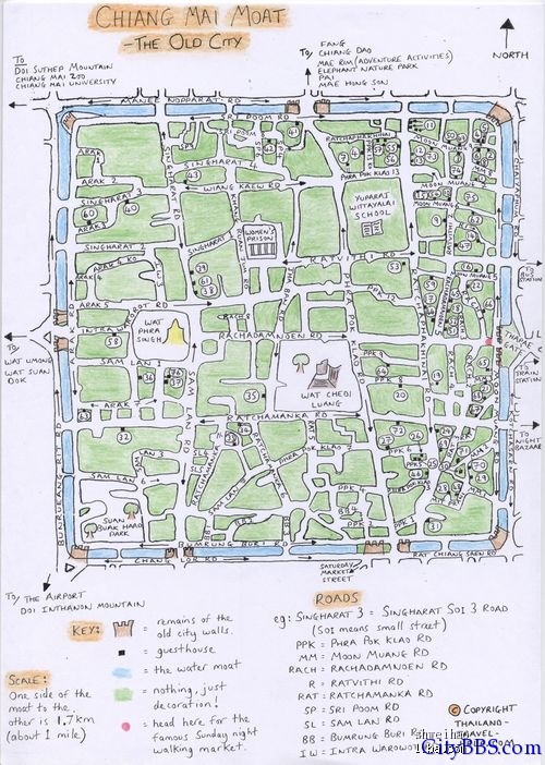 清迈地图 清迈旅游、商业、交通地图大全