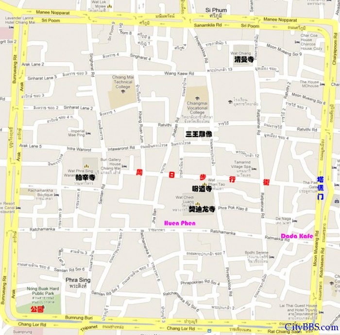清迈地图 清迈旅游、商业、交通地图大全