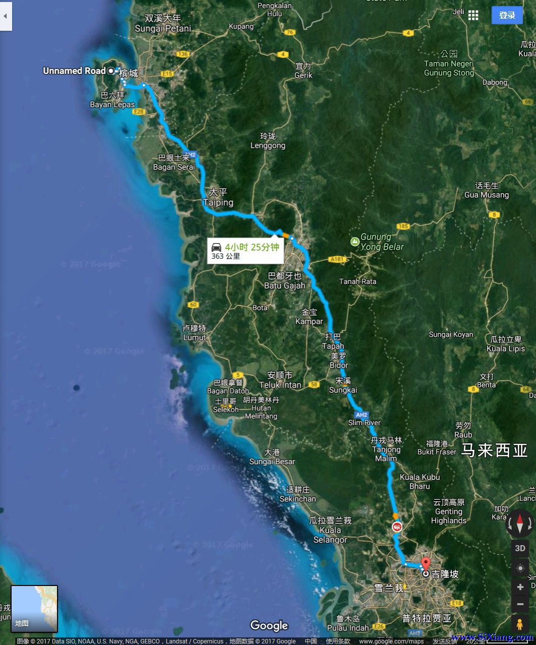槟城(Penang)至吉隆坡(Kuala Lumpur) 槟城(Penang)至吉隆坡(Kuala Lumpur)