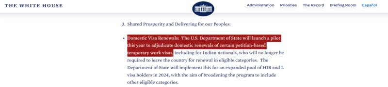 美国将推出境内续签的H-1B签证