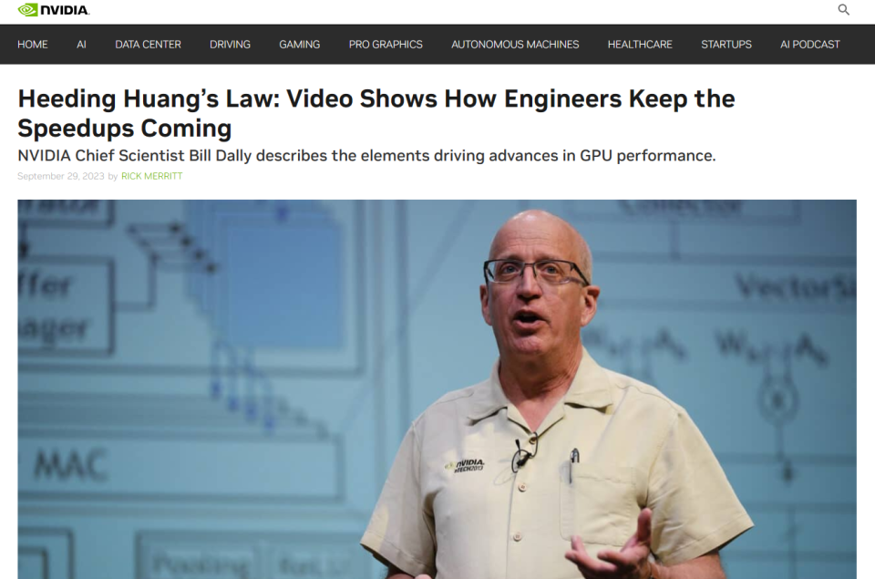 英伟达发文宣布了“黄氏定律(Huang's Law)” 英伟达发文宣布了“黄氏定律(Huang's Law)”