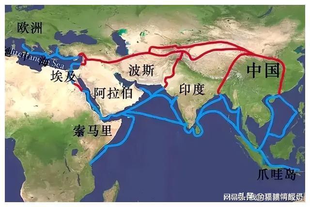 阿拉伯商人到马来半岛(蓝色),促成马来人皈依伊斯兰 阿拉伯商人到马来半岛(蓝色),促成马来人皈依伊斯兰