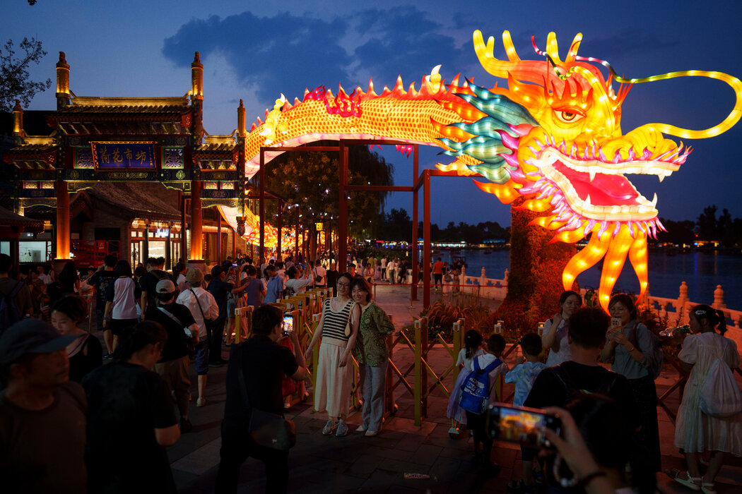 北京什刹海的游客